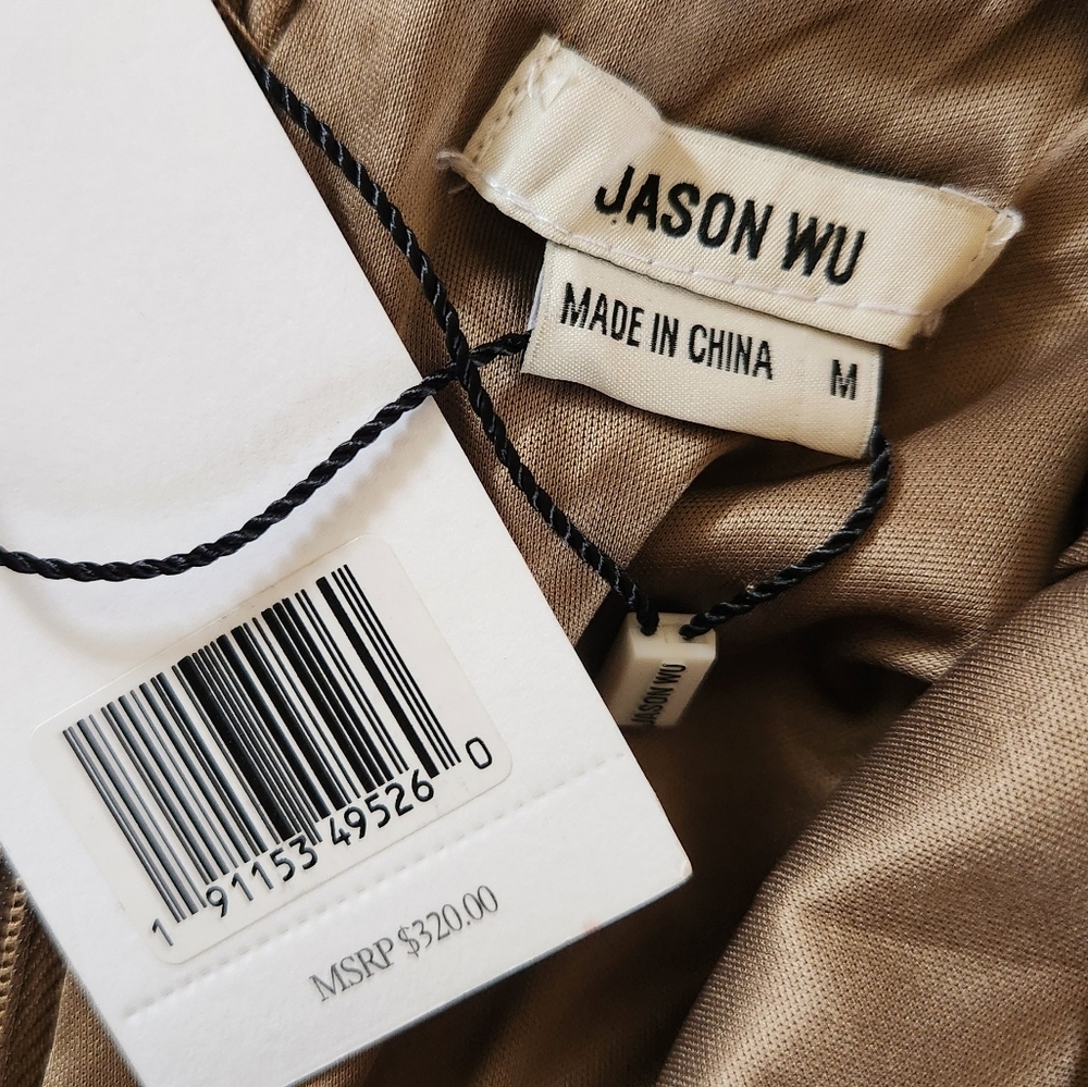 Jason Wu Long Sleeve Open Back Midi Bodycon Dress Taupe Brown New NWT Medium - Picture 14 of 16